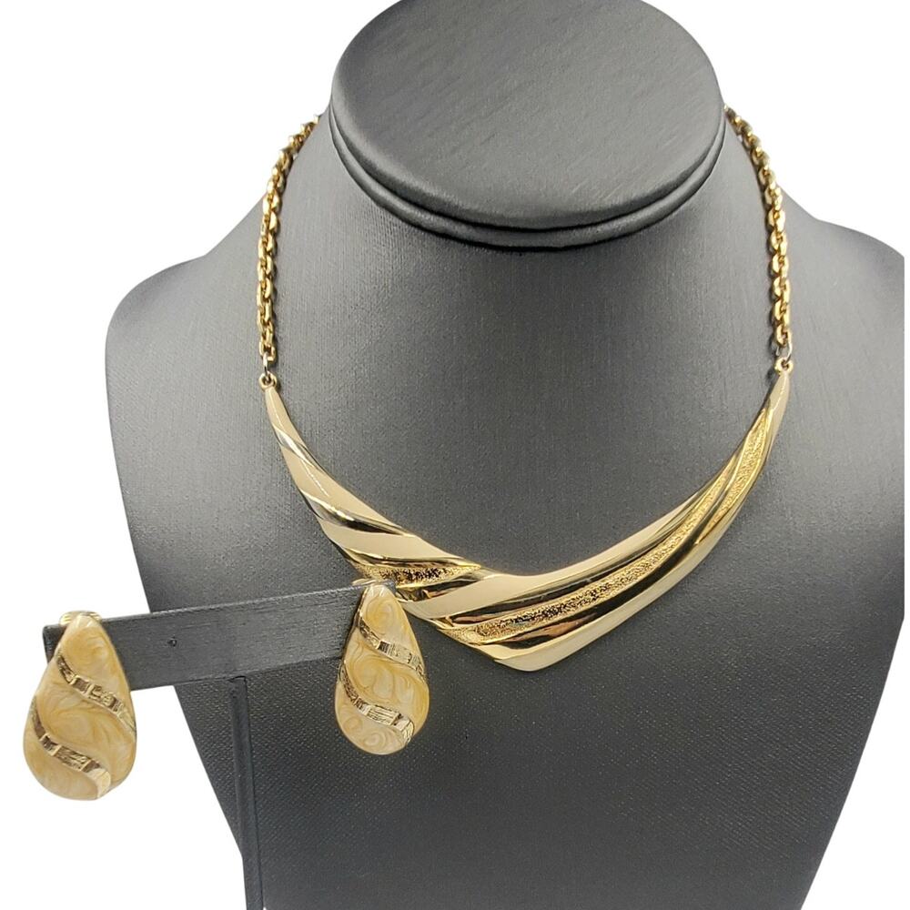 Rare Vintage Jomaz Joseph Mazer Choker Necklace & Clip Earrings Set –Demi Parure